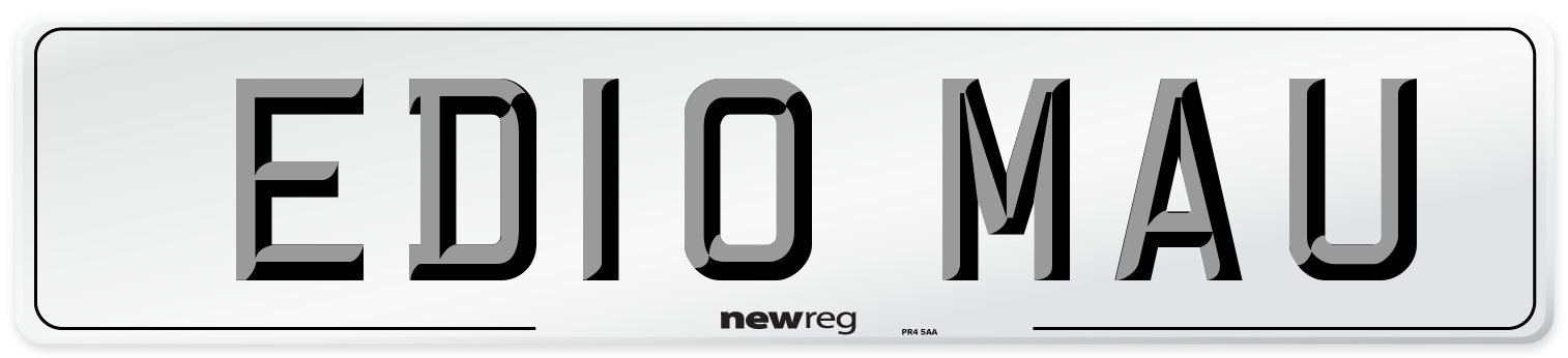 ED10 MAU Number Plate from New Reg